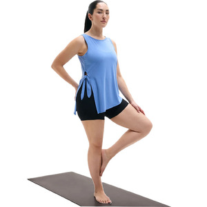 Nouveauté promotionnelle : débardeur femme de bonne qualité, débardeur de sport pour femme avec nœud. - Product Image 3