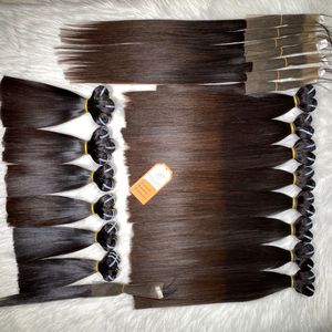 ผมต่อแบบเส้นผมสำหรับผู้หญิงผิวดำปลายตรงกระดูกสีน้ำตาลเข้มผม100% มัดผมจากเวียดนามดิบยาวเต็ม - Product Image 3