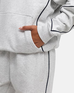 Sweat à capuche et sweat-shirt surdimensionnés pour femme, de qualité supérieure, avec passepoil contrastant, décontractés, en molleton doux et respirant, vente en gros - Product Image 5