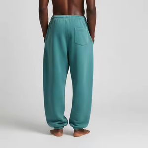 กางเกงวอร์มผ้าแคนวาสทรงหลวมโอเวอร์ไซส์ แต่งลายปักโลโก้ตามสั่ง สไตล์วินเทจ สตรีทแวร์ สำหรับผู้ชาย น้ำหนักปานกลาง ผ้าฟลีซ รักษ์โลก รับผลิตแบบ OEM ODM - Product Image 2