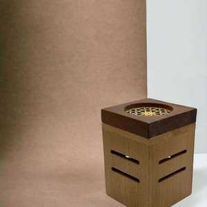 Rustic Wooden Incense Burner Box With Traditional Cutout Pattern And Metal Inner Container For Fragrance And Meditation Bakhoor - Product Image 3