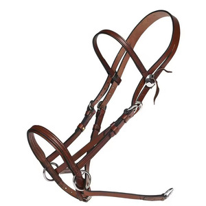 Premium polo bridle crafted with strong leather straps designed for <b>secure</b> horse control comfort and smooth riding performance - Product Image 1