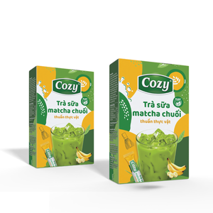 Té en Polvo de Sabor Frutal en Bolsas al Vacío, Empaque en Sobres 4 en 1, Té de Plátano con Matcha y Leche, Sabor Plátano - Product Image 1