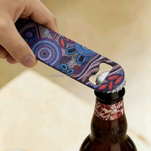 Porte-clés décapsuleur en acier inoxydable vierge personnalisable à faible MOQ, multifonction 3-en-1, forme rectangulaire, pour promotion - Product Image 3