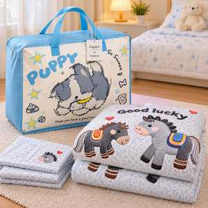 Kids Comforter Set Soft <b>Quilted</b> Children Bedding Cute Cartoon Animal Design Nursery Toddler Bedroom Warm Cozy Reversible - Product Image 4