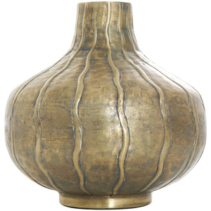 Lujo ecológico corte curvo hecho a mano fibra vegetal estilo americano cromado florero decorativo Floral urna para flor - Product Image 1