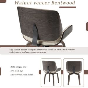 Set di 2 Sedie da Pranzo Girevoli a 360 Gradi in Stile Mid-Century Modern, Rivestimento Ergonomico in Pelle PU per Cucina o Ufficio - Product Image 6