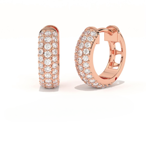 Aarinya Classic Gift Eternity Band Infinite Brilliance Pendientes de Aro Apilables Chapados en Oro de 9K con Diamantes Cultivados en Laboratorio en Forma de Cúpula y Pavé para Fiesta - Product Image 6
