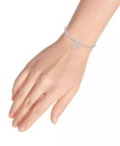 Pulsera con abalorios de doble Corazón en plata | Macy's - Product Image 4
