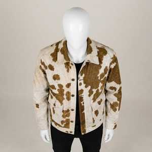 Blouson de motard en cuir véritable pour homme, motif vachette, col rabattable, fermeture éclair, coupe classique, hiver, décontracté, personnalisé - Product Image 5