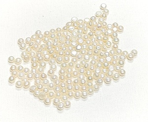 Perles de culture d'eau douce blanches AAA, forme cabochon ronde, 2,20 mm, 2,75 mm, 3,10 mm, 3,40 - 3,50 mm, pierres précieuses naturelles pour la création de bijoux - Product Image 1