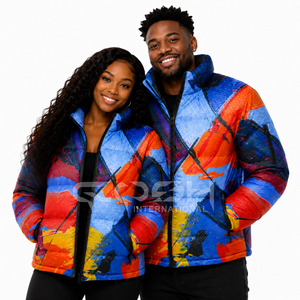 Cosh International – Nouvelle veste unisexe à manches longues, col montant, fermeture éclair, imprimé par sublimation, motif peint à la main, en polyester - Product Image 1