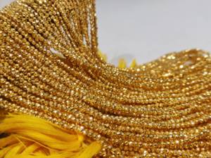 Piedra Preciosa de Pirita Dorada Natural, Cuentas Facetadas Redondas de 2 mm, Joya de Alta Calidad, Se Vende por Hilo de 12 Pulgadas de Largo - Product Image 5