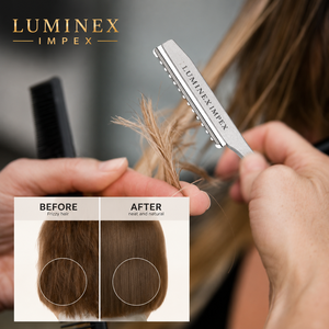 Navaja de Afeitar Recta Vintage Luminex Impex con Mango de Concha de Abulón y Acero al Carbono, Lista para Usar en Barberías y Salones - Product Image 5