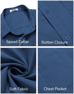 Wholesale Men's <b>Short</b> <b>Sleeve</b> Button-Up Poplin Casual <b>Dress</b> <b>Shirt</b> Pocket Lightweight Summer Top Anti-Pilling Breathable Quick Dry - Product Image 5