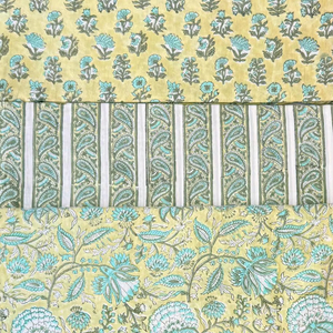 Tela de Algodón 100% Transpirable, Estampada a Mano, Hecha a Mano en Jaipur, Tradicional, Ecológica, con Estampado de Bloques - Product Image 2