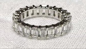 Anillo de platino 950 certificado por IGI, corte esmeralda EF VS1, diamante cultivado en laboratorio de 3.60 quilates, peso 4.50 gramos, metal de platino para mujer - Product Image 4