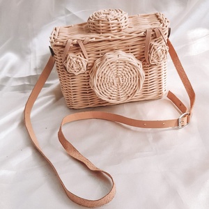 <b>Camera</b> shaped basket for kids natural rattan imaginative play toy decorative & storage baskets - Product Image 3