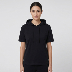 T-shirt à capuche à manches courtes de haute qualité pour femme, idéal pour l'entraînement et le fitness, hauts à capuche pour femmes, pull-over, t-shirts à capuche pour femmes - Product Image 1