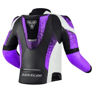 Chaqueta de Cuero para Motociclista, en Negro con Protección Corporal en Rojo, Chaquetas de Cuero para Carreras de Motos - Product Image 3
