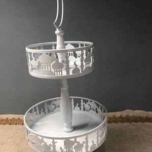 Plateau de Ramadan tendance en métal à deux niveaux amovible pour la décoration islamique de la maison, support à desserts, assiette à bonbons Aïd Moubarak - Product Image 6
