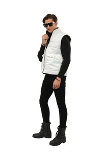 Men's Two Tone <b>Padded</b> Puffer Jacket Brown Black Hooded Stand Embroidery Front Winter Warm Insulated Zipper Closure Letter - Product Image 2