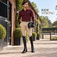 Bottes d'équitation hautes à lacets en cuir véritable à talon bas |   Chaussures d'équitation noires à bout arrondi pour l'entraînement en écurie
