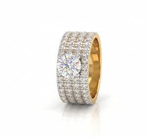 Diamond Engagement <b>Ring</b> Round Brilliant Cut Pave-<b>Set</b> for Women Lab Grown Diamonds - Product Image 1