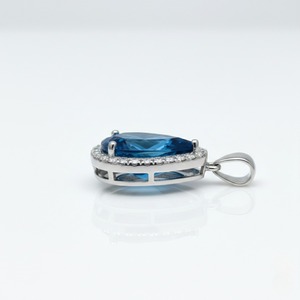 Natural Swiss Blue Topaz <b>Pendant</b>| 925 Sterling Silver Charm <b>Pendant</b>| Engagement & Wedding Charm <b>Pendant</b> Fine Jewelry - Product Image 5
