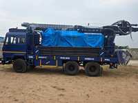 Foreuse hydraulique rotative diesel PRL montée sur camion pour puits d'eau, profondeur max. 300 m, diamètre 300 mm, fonctionnement automatique testé