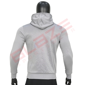 Premium 500gsm Heavyweight Zipper Hoodie Logo Personnalisé Brodé Poche Kangourou Coupe Surdimensionnée 100% Coton Plaine Teint Hoodies - Product Image 3