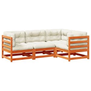Conjunto de Sofás de Patio Color Crema Marrón para Jardín, para Entretenimiento al Aire Libre - Product Image 2
