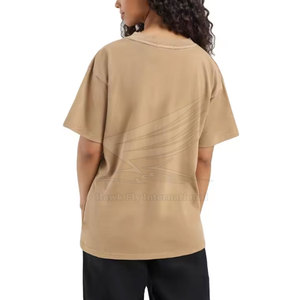 T-shirt en toile de coton pour femme de haute qualité, léger, respirant, décontracté, manches courtes, tendance, tenue quotidienne estivale - Product Image 2