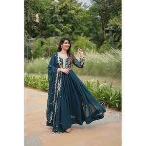 Vestido de noche multibordado de diseñador con lentejuelas para fiesta - Product Image 3