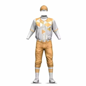Uniformes de baseball respirants de haute qualité à manches courtes, vêtements de sport en gros, uniformes de baseball par sublimation avec nom d'équipe - Product Image 2
