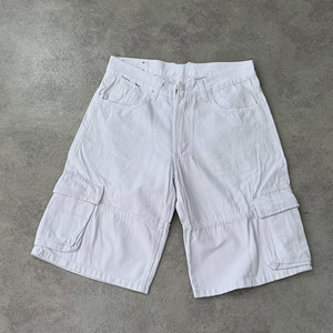Shorts Bermuda Homme Noir Uni Taille Moyenne Boutons Style Décontracté 100% Coton Tissé Poches Respirantes - Product Image 4