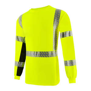Camisetas de seguridad de alta visibilidad con cinta reflectante y logotipo personalizado impreso en tela para correr, para hombre - Product Image 1