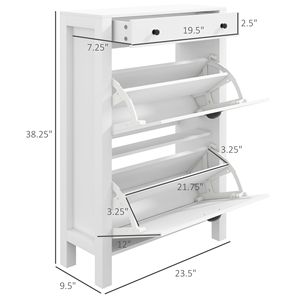 Zapatero de Madera Blanco Independiente con Capacidad para 8 Pares, Ahorra Espacio en la Entrada y Sala de Estar - Product Image 3