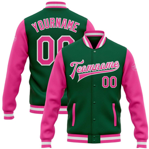 Custom Varsity <b>Jacket</b> Green Pink and Purple <b>Yellow</b> Letterman <b>Jacket</b> Personalized Embroidery High School Bomber <b>Jacket</b> Custom - Product Image 1