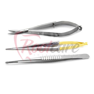 Ensemble professionnel de micro-agrappeurs, ciseaux et pinces Castroviejo pour chirurgie, 3 pièces, conception durable, en vente en ligne - Product Image 5