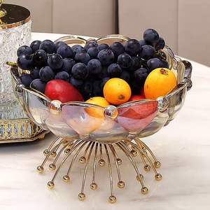 Bol à fruits décoratif fait main en verre blanc pur, avec revêtement perlé, pour servir du sucre ou du chocolat, cadeau pour les amoureux - Product Image 1