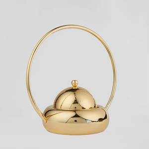 Casserole en acier inoxydable, design en treillis rond, métal poli, style chinois traditionnel, avec couvercle, diamètre 33 cm - Product Image 4