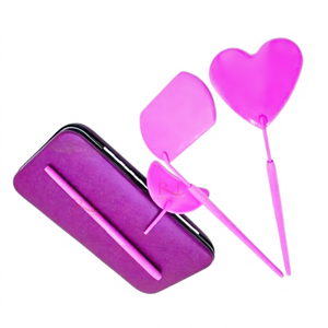 Custom 3 Different Shape Dark pink Eyelash Extension Mirror <b>Professional</b> Lash Inspection Mirror And Mirror And Magnetic <b>Case</b> - Product Image 6