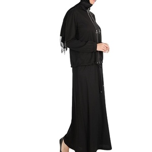New Design Black Color Two Piece <b>Modest</b> Black Sweatsuits Tracksuits Breathable Females Muslim Islamic Stylish Hoodie Track Suits - Product Image 5