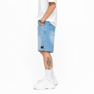 Shorts en jean pour homme de qualité supérieure, décontractés, avec coutures durables, coupe confortable, avec poches, pour le streetwear - Product Image 3