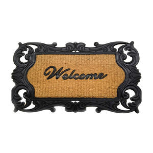 Tapis en fibre de coco tissé à la main de haute qualité, moderne, avec dos en caoutchouc, antidérapant, anti-boulochage, motif abstrait pour l'entrée de la maison/du bureau - Product Image 2