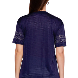 Camiseta Deportiva Unisex Estilo Y2K con Pedrería, Jersey de Fútbol Americano con Cuello en V, Manga Corta, Malla Sublimada, Impresión Personalizada, Servicio OEM de Marca Propia - Product Image 3