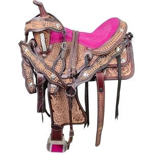 Selle de cheval western haut de gamme en cuir véritable pour l'équitation, avec étriers et options de marquage personnalisé – Vente en gros - Product Image 1