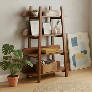 Modern Wooden Ladder Bookshelf For Living Room Bedroom Office Plant Stand Decorative Storage Display <b>Rack</b> Home Furniture - Product Image 3