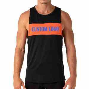 Gym Fitness Men's Tank Top Breathable Comfortable Anti Wrinkle Muscle <b>Singlet</b> Custom Logo <b>Running</b> Vest - Product Image 2